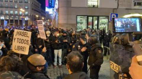 La Policía carga contra los manifestantes de las protestas en apoyo a Hasél en Madrid