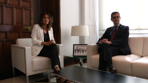 08/07/2022 - La consellera Laura Vilagrà i el ministre Félix Bolaños, reunits aquest divendres al Palau de la Generalitat.