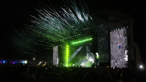 Vista general en la madrugada del sábado 9 de julio de 2022 del final del concierto de Muse en el Mad Cool Festival de Madrid (España).