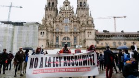 Cientos de negacionistas de toda España se manifiestan en Santiago contra la reforma de la ley gallega de salud