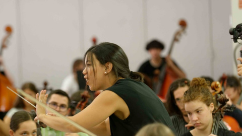 Jhoanna Sierralta durante los ensayos del concierto