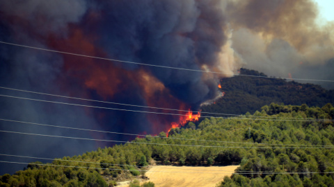 El foc al Pont de Vilomara i Rocafort.