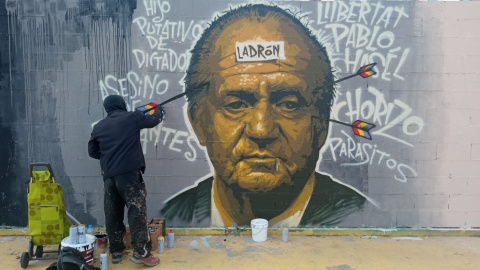 Grafiti a favor de la libertad de Pablo Hasél en Barcelona