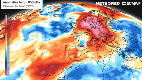 La masa de aire cálido de estos días se desplazará rápidamente hasta la península escandinava pero aquí seguirán las temperaturas por encima de la media.