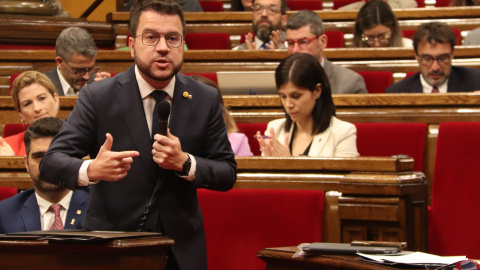 06/07/2022 - Pere Aragonès, en la sessió de control del Parlament d'aquest dimecres.