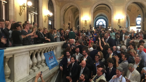 Acte de celebració de la proclamació d'independència al Parlament de Catalunya el 27 d'octubre de 2017 / Públic