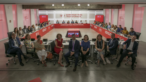 El secretario general del PSOE y presidente del Gobierno, Pedro Sánchez, preside la reunión de la Ejecutiva Federal del PSOE en la sede socialista de la calle Ferraz.