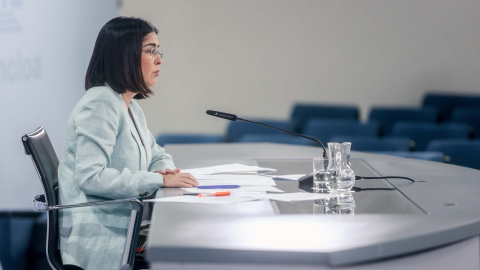 La ministra de Sanidad, Carolina Darias, ofrece una rueda de prensa para informar de los asuntos tratados en el Consejo Interterritorial del SNS (CISNS), en la Secretaría de Estado de Comunicación, Complejo de La Moncloa, a 20 de julio de 2022.