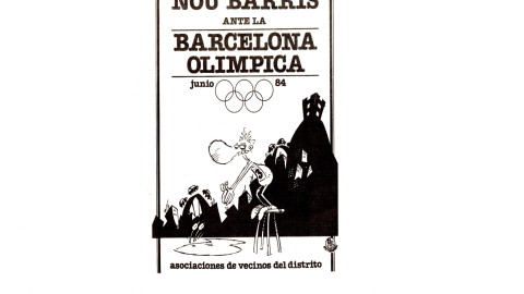 Cartell del moviment veïnal de Nou Barris en contra dels Jocs Olímpics de Barcelona '92.