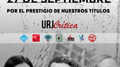 Cartel de la huelga convocada por las asociaciones de estudiantes de la URJC para el día 27 de septiembre.