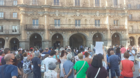 Imagen de la convocatoria que ha tenido lugar este sábado 23 de julio en Salamanca en protesta por la falta de planificación forestal.