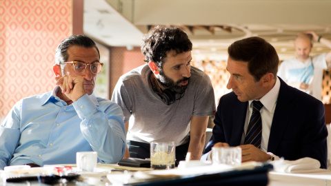 Luis Zahera, Rodrigo Sorogoyen y Antonio de la Torre, en el-rodaje