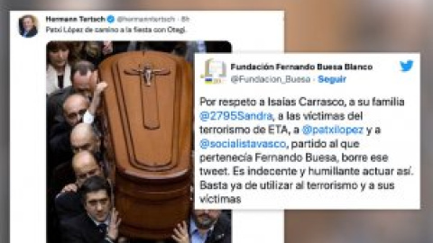 Indignación con el tuit de Hermann Tertsch con una foto de Patxi López en el entierro de Isaías Carrasco: "Indigno de ser eurodiputado"