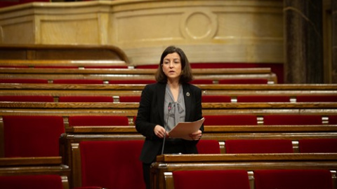 La vicesecretaria primera del PSC, Eva Granados, interviene durante la Diputación Permanente del Parlament, en Barcelona, Catalunya, a 24 de febrero de 2021.