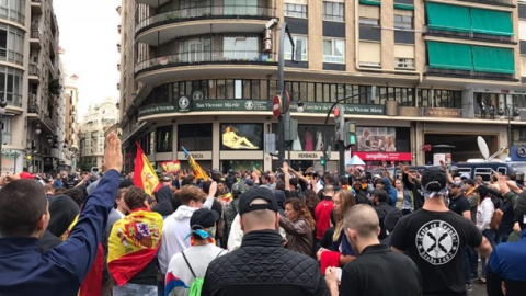 Decenas de nazis en Valencia este martes. EUROPA PRESS