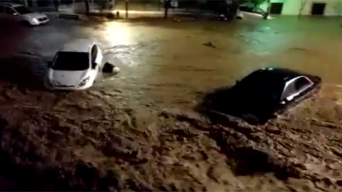 Las tormentas provocan graves inundaciones en Sant Llorenç. - Imagen de la cuenta de Twitter de 'Última Hora Mallorca'