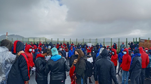 Imagen de la protesta de migrantes en La Laguna.