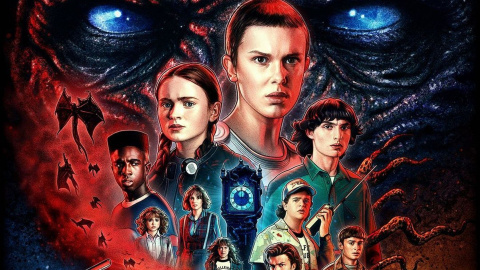 Detalle del cartel de la cuarta temporada de la serie 'Stranger Things'.