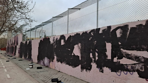 Mural feminista de Ciudad Lineal vandalizado