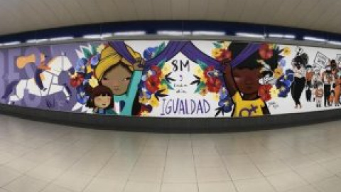 Metro de Madrid retira un mural feminista de una de sus estaciones tras ser vandalizado