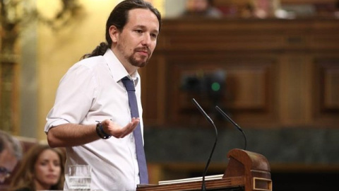 El secretario general de Podemos Pablo Iglesias en el Congreso - Europa Press