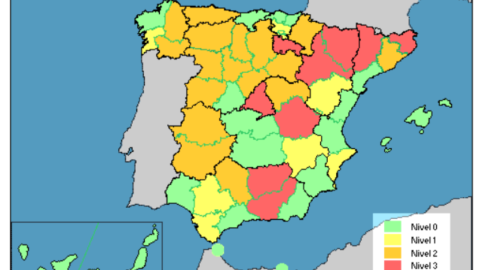 Mapa de los niveles de riesgo sobre la salud las altas temperaturas ocasionadas por la DANA.