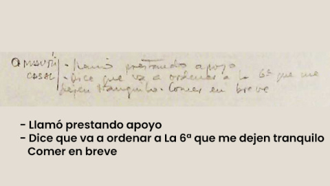 Apunte de la agenda de Villarejo del 3 de febrero de 2015 donde se recoge la llamada de Mauricio Casals.