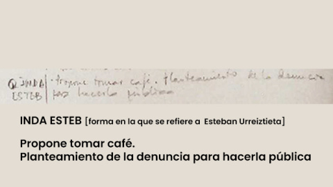 Apunte de la agenda de Villarejo del 2 de febrero de 2015 donde se recoge la conversación con Esteban Urreiztieta.