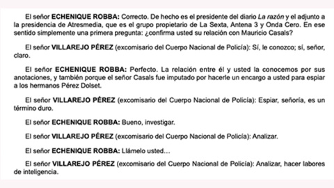 Extracto del diario de sesiones de la comisión de la operación Kitchen el 27 de mayo de 2021.