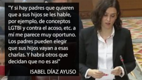 "¿Alguien sabe si Ayuso milita en el PP o en Vox?": críticas a la presidenta por su defensa de la censura parental