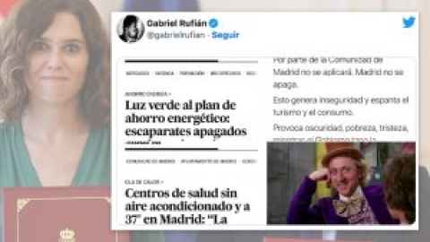 La respuesta de Gabriel Rufián (y de otros tuiteros) ante la última polémica de Ayuso con el Gobierno