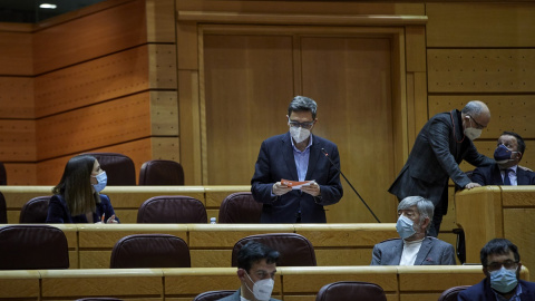 El portavoz de Ciudadanos en el Senado, Tomás Marcos Arias durante una sesión de control al Gobierno en el Senado el pasado 2 de febrero de 2021.