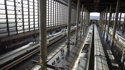 Trenes en la estación Puerta de Atocha, a 3 de agosto de 2022, en Madrid.