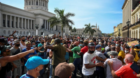 11/07/2022 - Imagen de archivo de la manifestación contra el Gobierno cubano el 11 de julio de 2021 en La Habana.