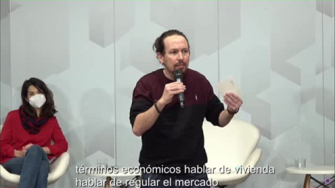 Primer acto de precampaña de Pablo Iglesias con la vivienda como bandera