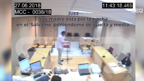 Fotograma del vídeo en el que el juez se burla con la fiscala y letrada de la víctima de violencia machista - La Cadena SER