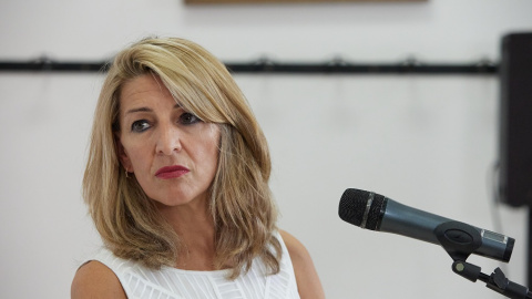 10/08/2022. La vicepresidenta segunda, Yolanda Díaz, participa  los Cursos de Verano Complutense (UCM), a 18 de julio de 2022, en San Lorenzo de El Escorial, Madrid.