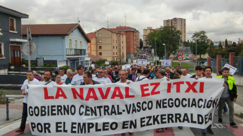 Manifestación por el futuro de La Naval. PODEMOS SESTAO