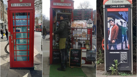 Una cabina de teléfono británica convertida en cafetería. - Conxa Rodríguez