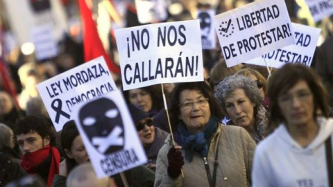 Manifestación contra la Ley Mordaza convocada por las Marchas por la Dignidad. EFE/Archivo