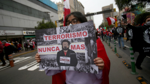 Manifestación en Perú contra el grupo terrorista Sendero Luminoso. Imagen de Archivo.