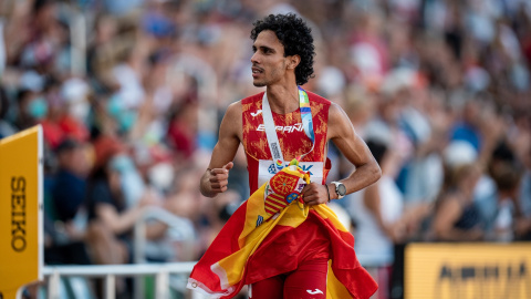 Mohamed Katir, del Equipo Español, medalla de bronce en la final de 1.500 metros durante el Campeonato del Mundo de atletismo al aire libre, a 19 de julio de 2022 en Eugene, Oregón, Estados Unidos.