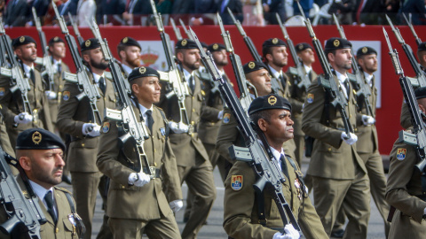 Militares participantes en el desfile del 12 de octubre en Madrid. Imagen de Archivo.