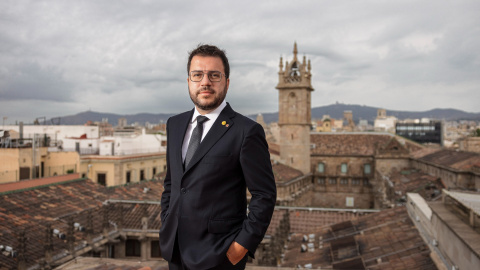 19/08/2022 - Pere Aragonès, al terrat del Palau de la Generalitat.