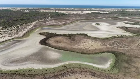 La laguna de Santa Olalla, en Doñana, en una imagen tomada en agosto de 2022