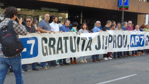 Manifestación por la liberación de los peajes de la autopista AP-7