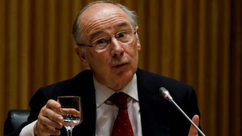 Rodrigo Rato, en la comisión parlamentaria sobre la crisis financiera, en la sesión en la que dijo "¡Es el mercado, amigo!". REUTERS