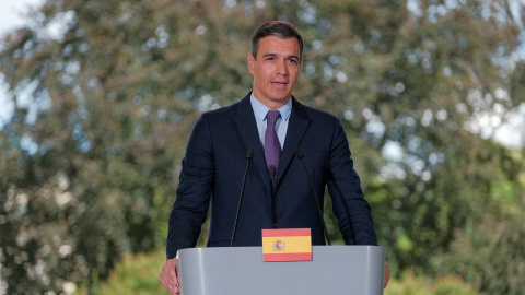 27/07/2022-El presidente del Gobierno español, Pedro Sánchez, habla durante una rueda de prensa conjunta con el primer ministro polaco en el Palacio de la Isla del Parque Real Lazienki en Varsovia, Polonia, el 27 de julio