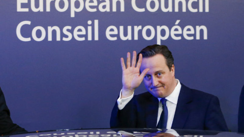 David Cameron en una foto tomada en enero de 2016 en una cumbre de la Unión Europea, cuando aún era primer ministro. (REUTERS)