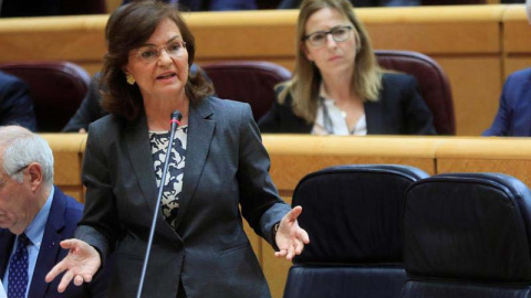 Carmen Calvo, en una intervención en el Senado. (EFE)